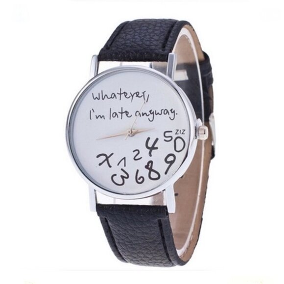 Whimsical Watch Women’s Novelty Gift I’m Late Phrase Watch NEW Statement Quartz - Picture 1 of 14
